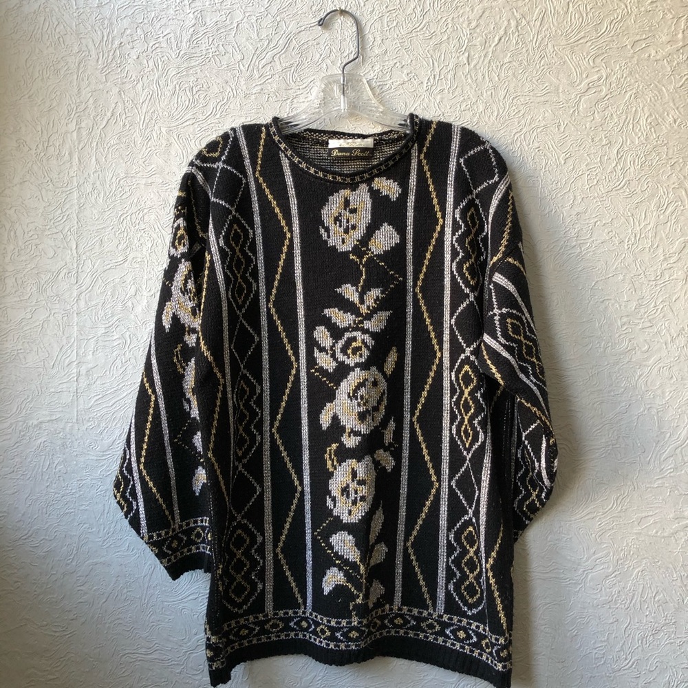 Vintage Sparkly Silver and Gold Sweater